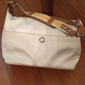 Coach White Fabric Handbag